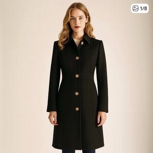 J. Crew Classic lady day coat in Italian double-cloth wool Black
